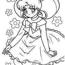 Bunny with a dress - Coloring page - MANGA coloring pages - SAILOR MOON coloring pages