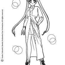 Bunny in her everyday clothes - Coloring page - MANGA coloring pages - SAILOR MOON coloring pages