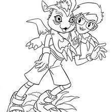 Tai and agumon coloring pages - Hellokids.com