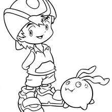 TK and Tokomon coloring page - Coloring page - MANGA coloring pages - DIGIMON coloring pages