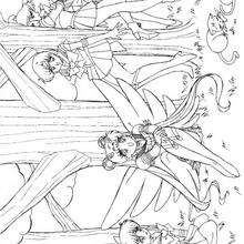 Sailor girls in the park - Coloring page - MANGA coloring pages - SAILOR MOON coloring pages