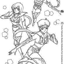 Warrior in action - Coloring page - MANGA coloring pages - SAILOR MOON coloring pages