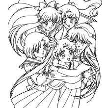 Friendship - Coloring page - MANGA coloring pages - SAILOR MOON coloring pages