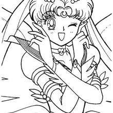 Sailor Moon's wink - Coloring page - MANGA coloring pages - SAILOR MOON coloring pages