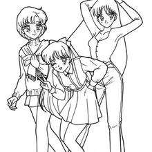 Friends - Coloring page - MANGA coloring pages - SAILOR MOON coloring pages