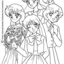 Sailor heroines - Coloring page - MANGA coloring pages - SAILOR MOON coloring pages