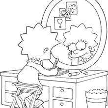 Lisa and her personal diary - Coloring page - CHARACTERS coloring pages - TV SERIES CHARACTERS coloring pages - THE SIMPSONS coloring pages - LISA coloring pages