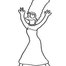 Marge dancing coloring page