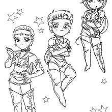 Little Sailor Warriors - Coloring page - MANGA coloring pages - SAILOR MOON coloring pages