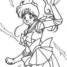 Sailor Jupiter posture - Coloring page - MANGA coloring pages - SAILOR MOON coloring pages