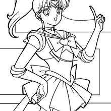 Sailor Jupiter (Marcy) - Coloring page - MANGA coloring pages - SAILOR MOON coloring pages