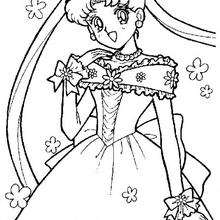 Princess Serenity - Coloring page - MANGA coloring pages - SAILOR MOON coloring pages