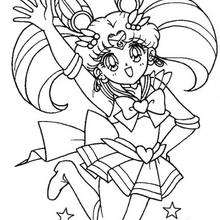 Sailor Moon the warrior girl - Coloring page - MANGA coloring pages - SAILOR MOON coloring pages