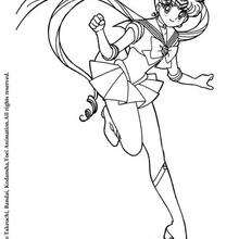 Sailor Moon skipping - Coloring page - MANGA coloring pages - SAILOR MOON coloring pages