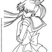 Sad Sailor Moon - Coloring page - MANGA coloring pages - SAILOR MOON coloring pages
