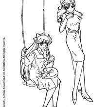 Having a swing - Coloring page - MANGA coloring pages - SAILOR MOON coloring pages