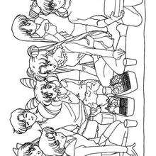 All heroes of sailor Moon - Coloring page - MANGA coloring pages - SAILOR MOON coloring pages