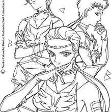 Sailor threesome - Coloring page - MANGA coloring pages - SAILOR MOON coloring pages