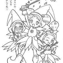 All Magical Doremi girls - Coloring page - CHARACTERS coloring pages - CARTOON CHARACTERS Coloring Pages - MAGICAL DOREMI coloring pages