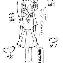 Rere and flowers - Coloring page - CHARACTERS coloring pages - CARTOON CHARACTERS Coloring Pages - MAGICAL DOREMI coloring pages