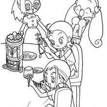 The magical girls and jewellery coloring page