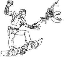 Spiderman catching Harry Osborn the New Goblin - Coloring page - SUPER HEROES Coloring Pages - SPIDERMAN coloring pages