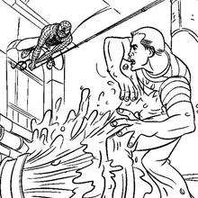 Spiderman and Sandman coloring page