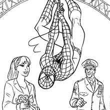 Spiderman and the key to the city - Coloring page - SUPER HEROES Coloring Pages - SPIDERMAN coloring pages