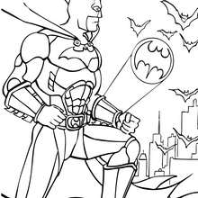 Batman with bats coloring page