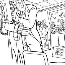 Bruce Wayne in the restaurant coloring page