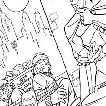 Batman catching brigands coloring page