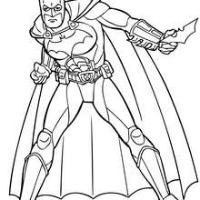 Batman's action coloring page