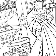 Batman fighting crime coloring page