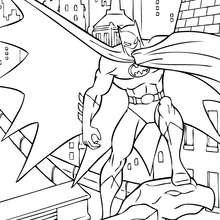 Batman defending Gotham city coloring page