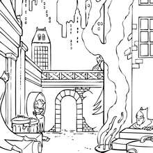 Dark Gotham City coloring page
