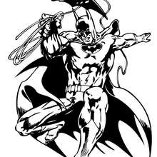 Batman and batarang coloring page