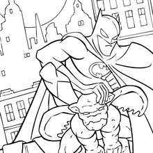 Batman and gargoyle coloring page