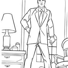 Bruce Wayne in his house coloring page