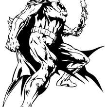 Batman with his batarang - Coloring page - SUPER HEROES Coloring Pages - BATMAN coloring pages