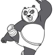 Kung Fu Panda attack coloring page