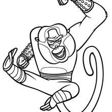 Master monkey attacking coloring page