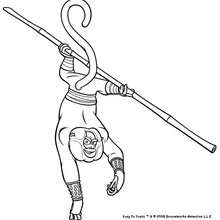 Master monkey ready to fight coloring page