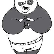Happy Po, the Kunf Fu Panda - Coloring page - MOVIE coloring pages - KUNG FU PANDA coloring pages - Po the Panda coloring pages