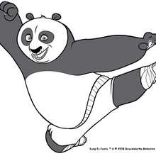 Kung Fu Panda in fighting position coloring page
