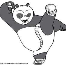 Po the kung fu panda - Coloring page - MOVIE coloring pages - KUNG FU PANDA coloring pages - Po the Panda coloring pages