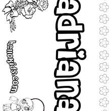 Adriana - Coloring page - NAME coloring pages - GIRLS NAME coloring pages - A names for girls coloring sheets