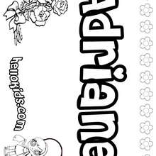 Adriane - Coloring page - NAME coloring pages - GIRLS NAME coloring pages - A names for girls coloring sheets
