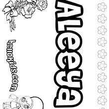 Aleeya - Coloring page - NAME coloring pages - GIRLS NAME coloring pages - A names for girls coloring sheets