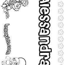 Alessandra - Coloring page - NAME coloring pages - GIRLS NAME coloring pages - A names for girls coloring sheets