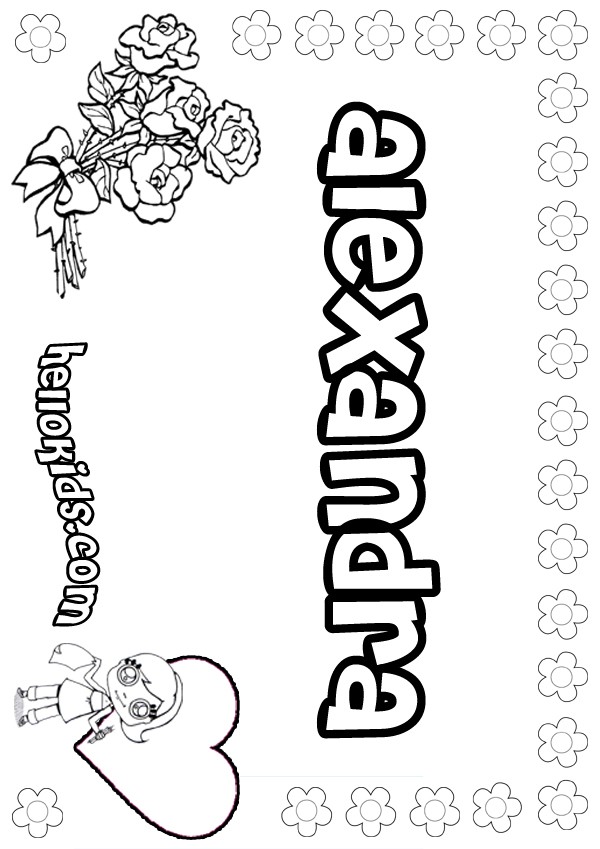 Halloween Name Coloring Pages To Print Alexandra 1